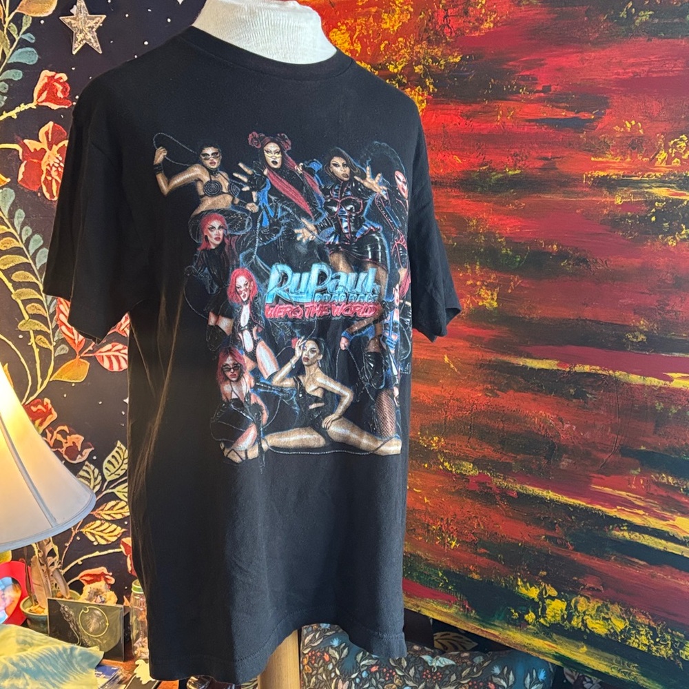 Tultex Black RuPaul Drag Race Tour Graphic Tee